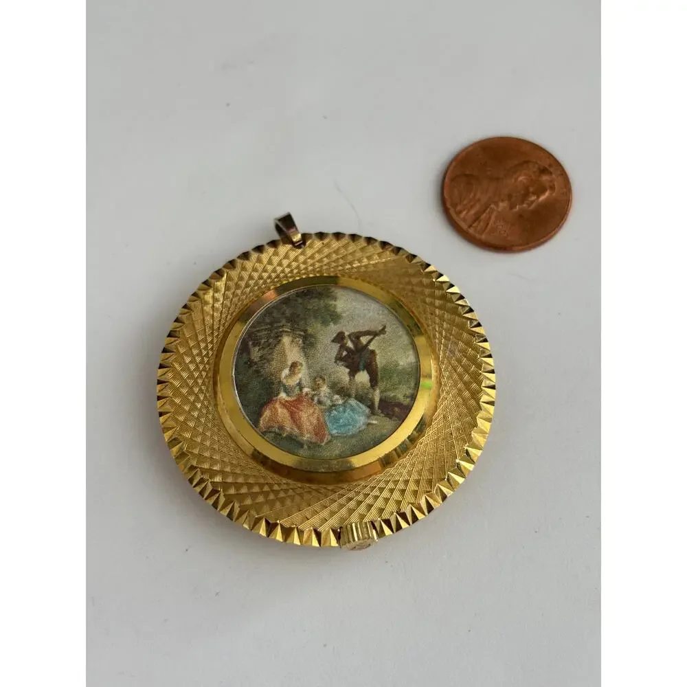 Vintage Endura Swiss Pendant Watch Gold Tone NOT Tested